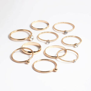 Mixed Stone & Textured Ring Pack