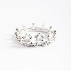 Rhodium  Crown Ring