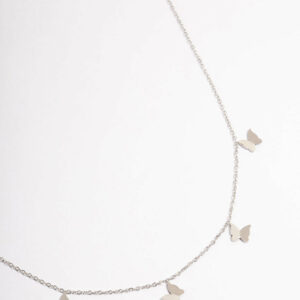 Stainless Steel Butterfly Charm Necklace
