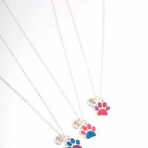 Kids Glitter Paw Necklace Pack