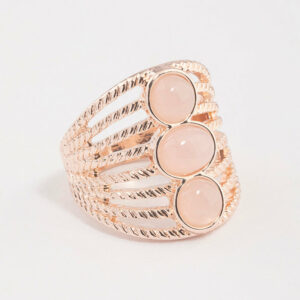 Rose Vertical Triple Stone Ring
