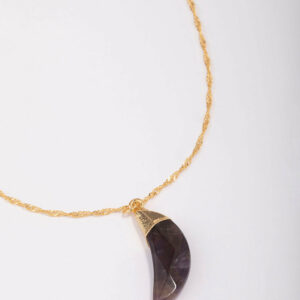 Crescent Amethyst Pendant Necklace
