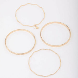 Wavy Bangle 4-Pack