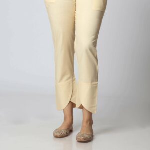 Beige Cambric Plain Slim Fit Trouser PS3518