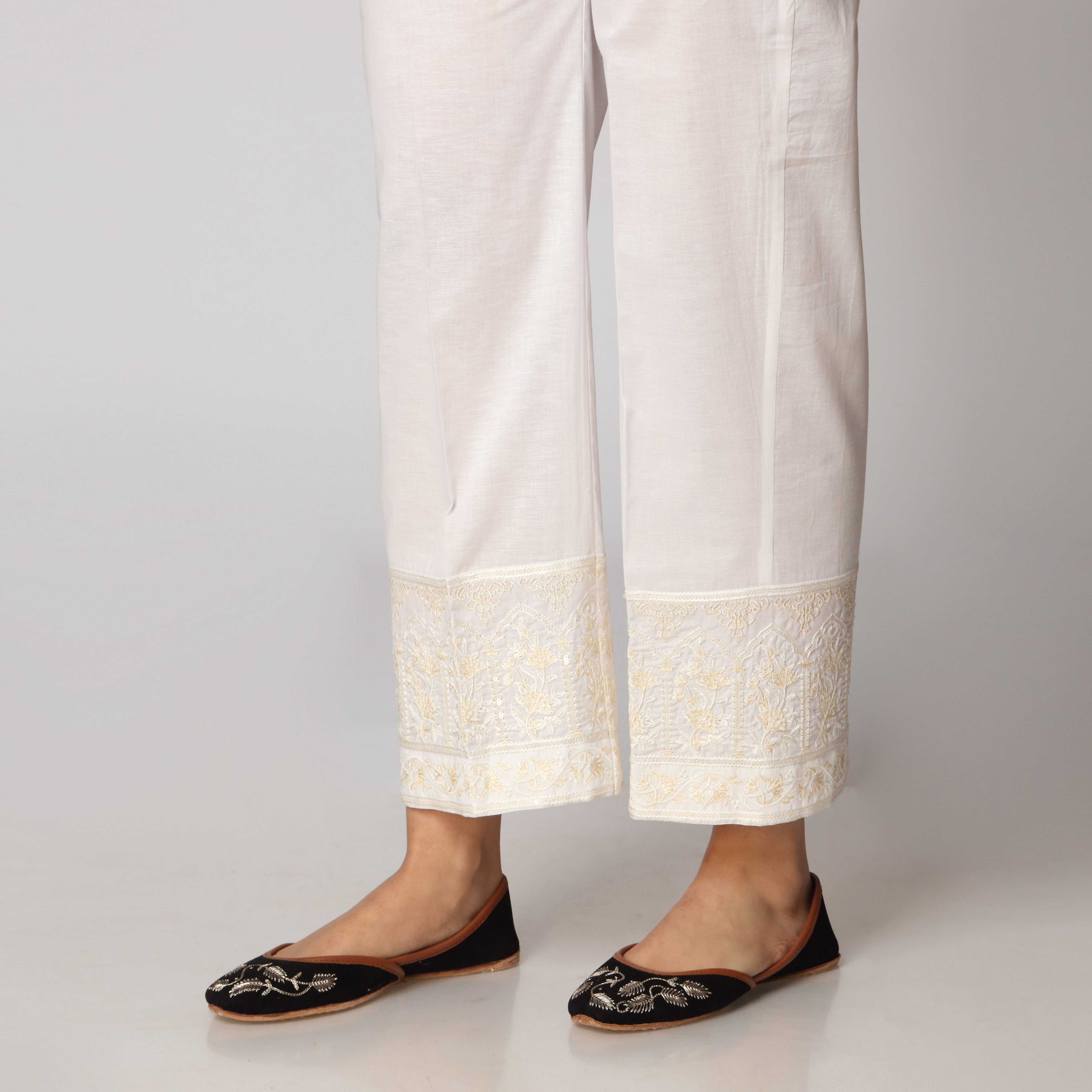 White Cambric Straight Fit Trouser PS3535 - Image 2