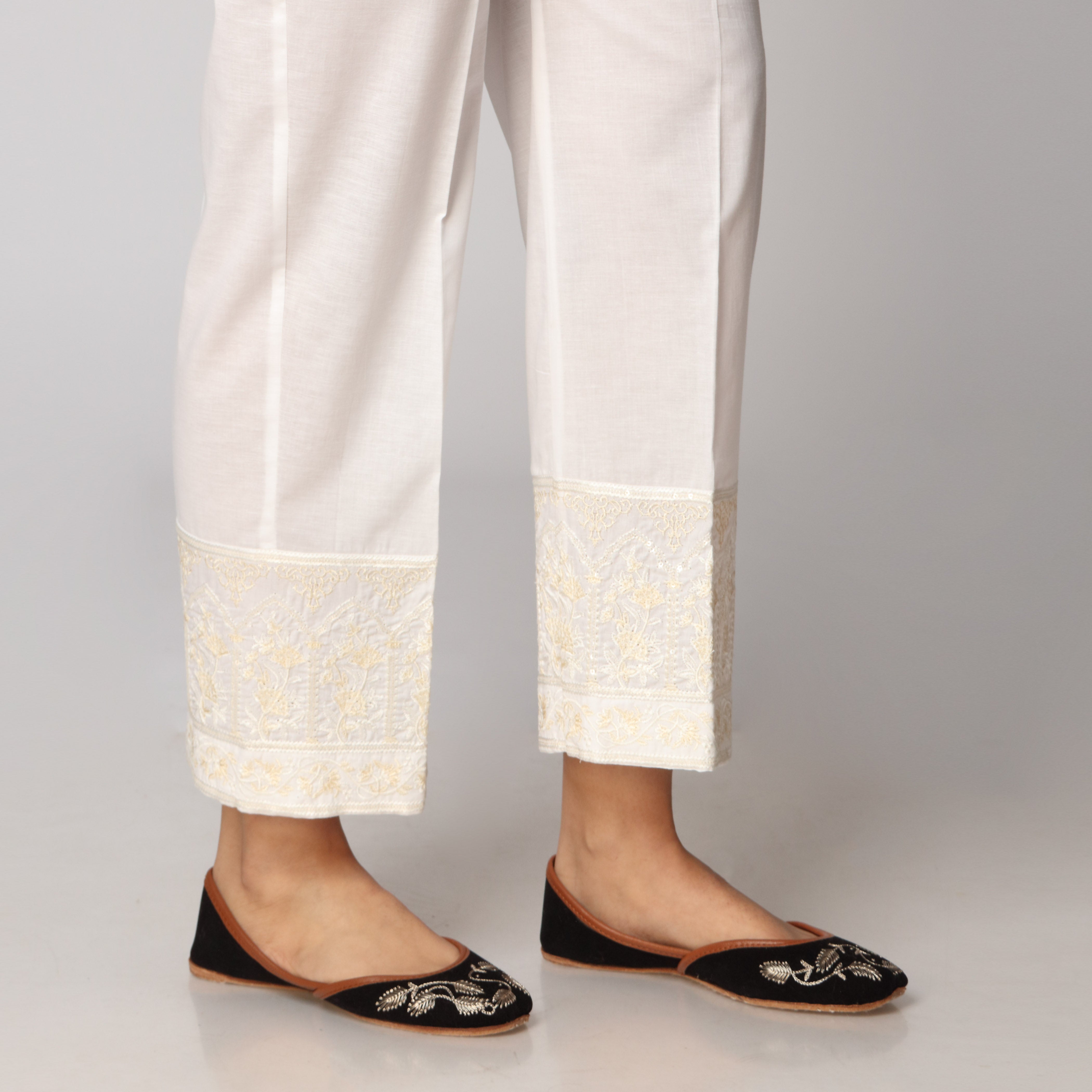 White Cambric Straight Fit Trouser PS3535 - Image 3